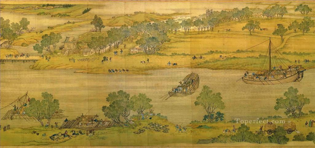 Zhang zeduan Qingming Riverside Seene parte 6 chino tradicional Pintura al óleo